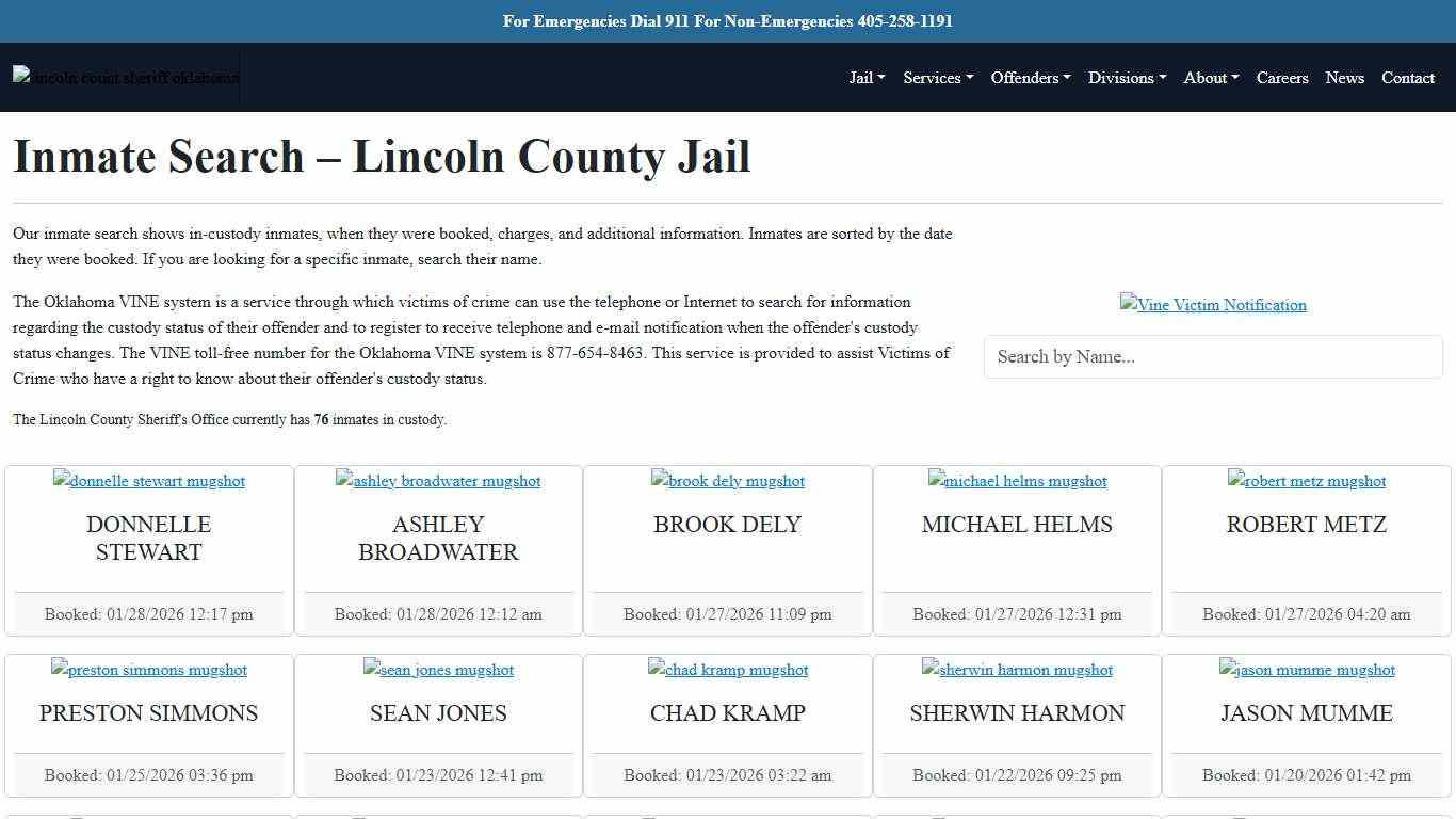 Inmate Search Lincoln County Sheriff's Office